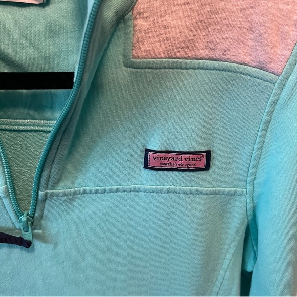 Vineyard Vines Aqua Quarter-Zip Pullover. Womens size small. - Picture 2 of 5